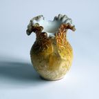 Victorian Glass Peach Sunrise Coralene Vase, Late 19Th Century. thumbnail 11