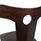 Vintage Brutalist Eiken Stoel Jaren 60 Massief Hout thumbnail 16