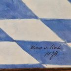 Vintage Pentekening Rien Van Kol Modern Ingelijst Schilderij thumbnail 7
