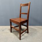 Set Van 6 Antieke Hollandse Eikenhouten Keukenstoelen thumbnail 3
