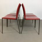 4 Leren Zanotta Stoelen Design Roberto Barbieri thumbnail 6