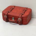 Rode Vintage Koffer Skai Jaren 70 Suitcase thumbnail 2