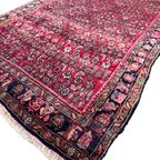 Perzisch Hosseinabad Vloerkleed Rood 120X160Cm - Vintage Tapijt - Rood Beige Donkerblauw - Reliving thumbnail 3