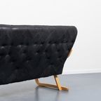 1970’s Sculptural Danish Modern Patchwork Leather Sofa / Bank thumbnail 8