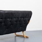 1970’S Sculptural Danish Modern Patchwork Leather Sofa / Bank thumbnail 8