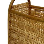 Vintage Rotan Krantenbak Boho Style Lectuurmand Van Riet thumbnail 9