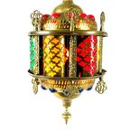 Arabian Hanging Pendant - Brass And Multicolored Pieces Of Plastic thumbnail 3