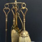 Massief Messing Set / Haardstel Voor De Open Haard / Houtkachel, 47 Cm Hoog thumbnail 5