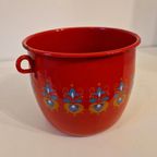 Vintage Rood Emaille Hangpot Frans Emaille Pot thumbnail 7