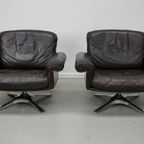 Vintage De Sede Ds-31 Draai Fauteuil In Bruin Leer thumbnail 2