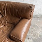 Pair Of 2 Brown Leather Club Brunati Sofa'S thumbnail 4