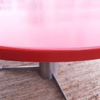 Rode Ronde Xl Eettafel 130 Cm Vintage Space Age Design Tafel thumbnail 12