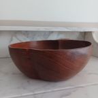 Handgemaakte Schaal. Appelvorm. Teak. Mid-Century thumbnail 7