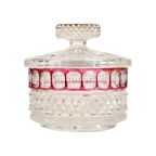 Bavaria Cristal Au Plomb Loodkristal Snuisterij Potje Met Deksel Rood Stermotief thumbnail 6