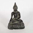 Boeddha Shakyamuni - Brons - Thailand- 3E Kwart 20E Eeuw thumbnail 2