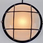 Vintage Simes Buiten Wandlamp Metaal Glas ’80 Italy Zwart thumbnail 3