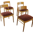 Set Van 4 Niels Bach Stoelen Eetkamerstoelen 'Skodsborgskov' Vintage thumbnail 13