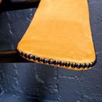 2 Vintage Stoelen In Zwart Gelakt Hout En Mosterdstof, 1960 thumbnail 8