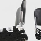 Vintage Italiaanse Stoelen Zwart Leer En Chroom, Jaren 70 thumbnail 12