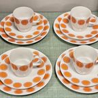 Retro Vintage Ontbijtservies Oranje (4 Persoons) thumbnail 3
