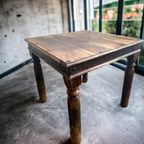 Vintage Brutalist Vierkante Tafel Met Spijkers thumbnail 2