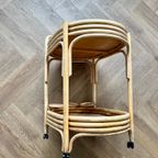 Vintage Bamboe-rotan Serveer Trolley thumbnail 17