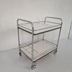 Franse Vintage Trolley Barcart Formica Chroom Bauhaus. thumbnail 5