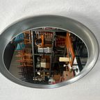Vintage Ronde Houten Wandspiegel Met Verlichting, Xl, 1970's thumbnail 13
