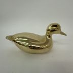 Mid Century Brass Duck Sculpture 1970’S thumbnail 6
