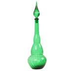 Enorme Groene Glazen Karaf Genie Bottle Empoli Italy 63cm thumbnail 10