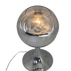 Pop Art / Space Age Design - Xl Chrome Table Lamp - Globe Shaped - Glass Top thumbnail 3
