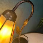 Glas In Lood Tafellamp Vintage Italiaans Tiffany Stijl thumbnail 8
