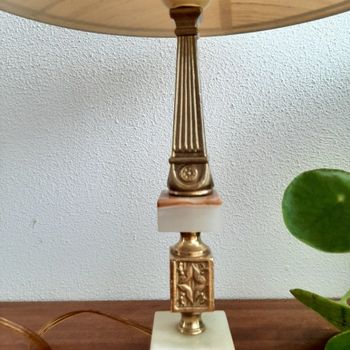 Vintage Onyx Marmer Messing Lamp