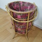 Vintage Wasmand, Opbergmand Prullenbak Van Bamboe thumbnail 11