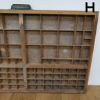 Brocante, Bruine Antieke Houten Letterbak, Wanddecoratie H thumbnail 5