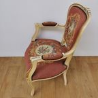 Brocante Vintage Gobelin Queen Ann Stoeltje, Fauteuiltje 01 thumbnail 12