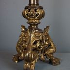 Rijkelijk Versierde Goud Kleurige Grote Lamp thumbnail 9