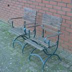 Ouderwetse Metalen Tuinstoelen Set Van 2 thumbnail 2