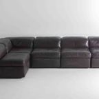Modulaire Mid-century Vintage Zitbank In Leer Genaamd 'jeep' Ontworpen Door Durlet thumbnail 12
