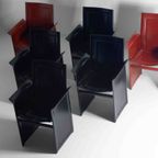 Zes Postmodernistische Design "Solaria" Stoelen Van Arrben, Italië Uit 1980 In Leer thumbnail 2