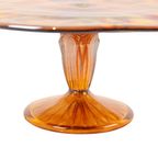 Art Deco Oranje Taartschotel Parelmoer Gebak Schaal Depression Glass thumbnail 10