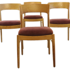 Set Van 4 Niels Bach Stoelen Eetkamerstoelen 'Skodsborgskov' Vintage thumbnail 15