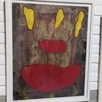 Dite Bultje Schilderij "rode Schelp", Ingelijst, 53 Cm X 65 thumbnail 4
