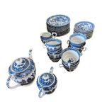 Vintage Compleet 12delig Koffieservies In Old Willow Stijl thumbnail 4