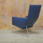 Zganieuw! Blauwe Leren Label Don Fauteuil + Evt Hocker! thumbnail 9