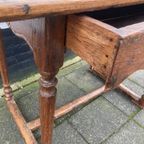 Antieke Tafel Met Lade In Gebruikte Staat thumbnail 5