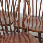 Set Van 4 Vintage Houten Windsor Spijlen Stoelen Uit De Jaren ’70 In Engelse Stijl thumbnail 13