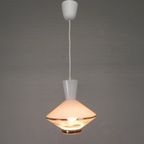 Hanglamp, Met Glazen Kap In Ufo Model, Jaren 50 thumbnail 6