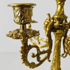 Gotische Messing Candelabra Met Vijf Armen Barok thumbnail 6