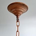 Art Deco Hanglamp In Geperst Gegoten Wit Opaline Glas thumbnail 13